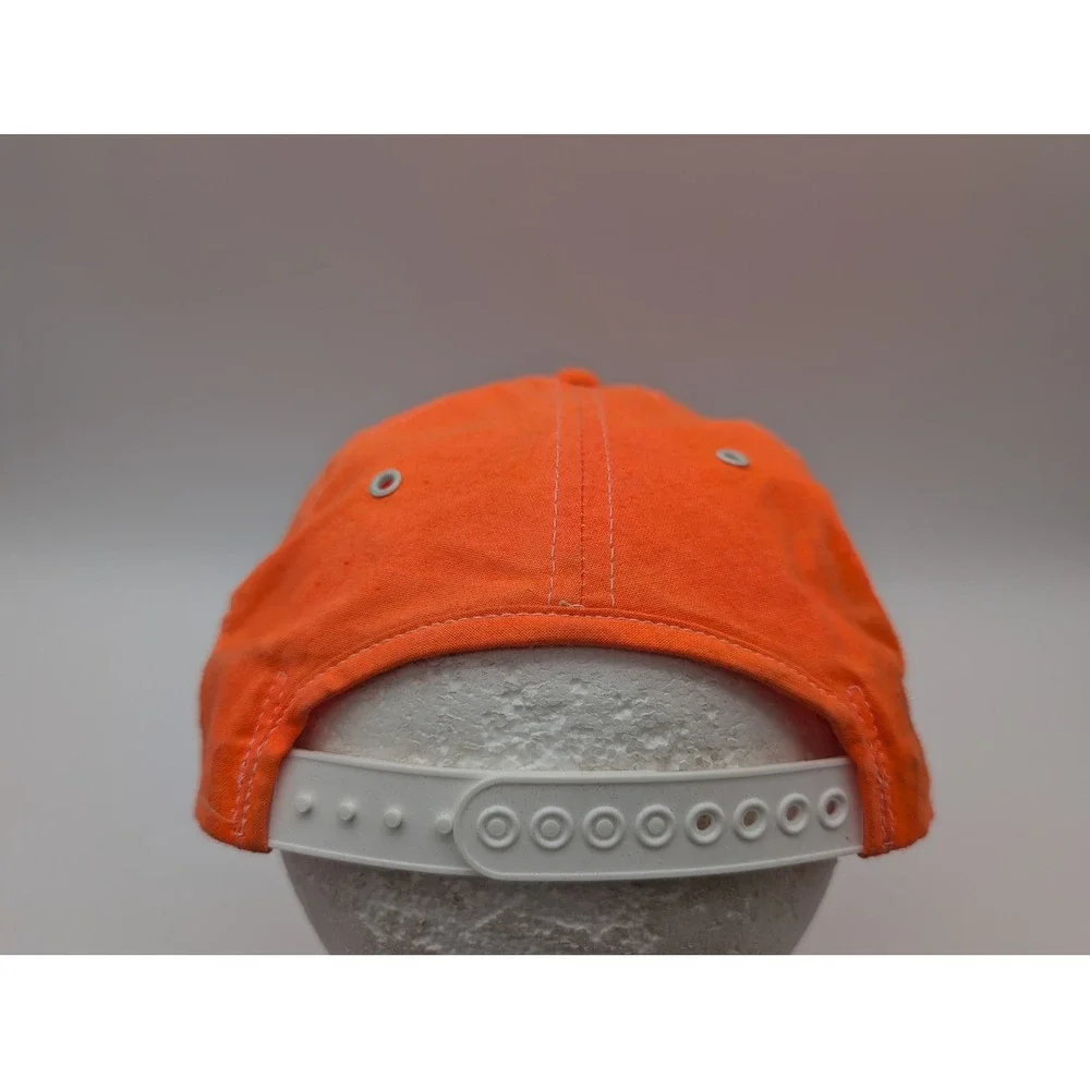 VTG John Deere Blaze Orange Snapback Hat Hunting Deer Logo Trucker Cap Made USA